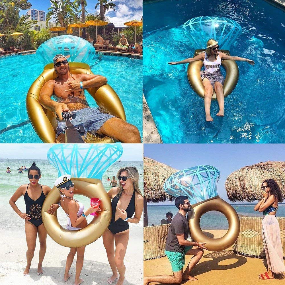 Large diamond store ring pool float