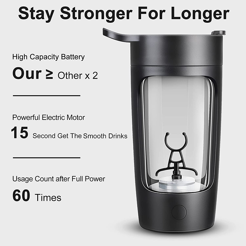 NuWISK: Electric Protein Shaker Bottle: Rechargeable Blender