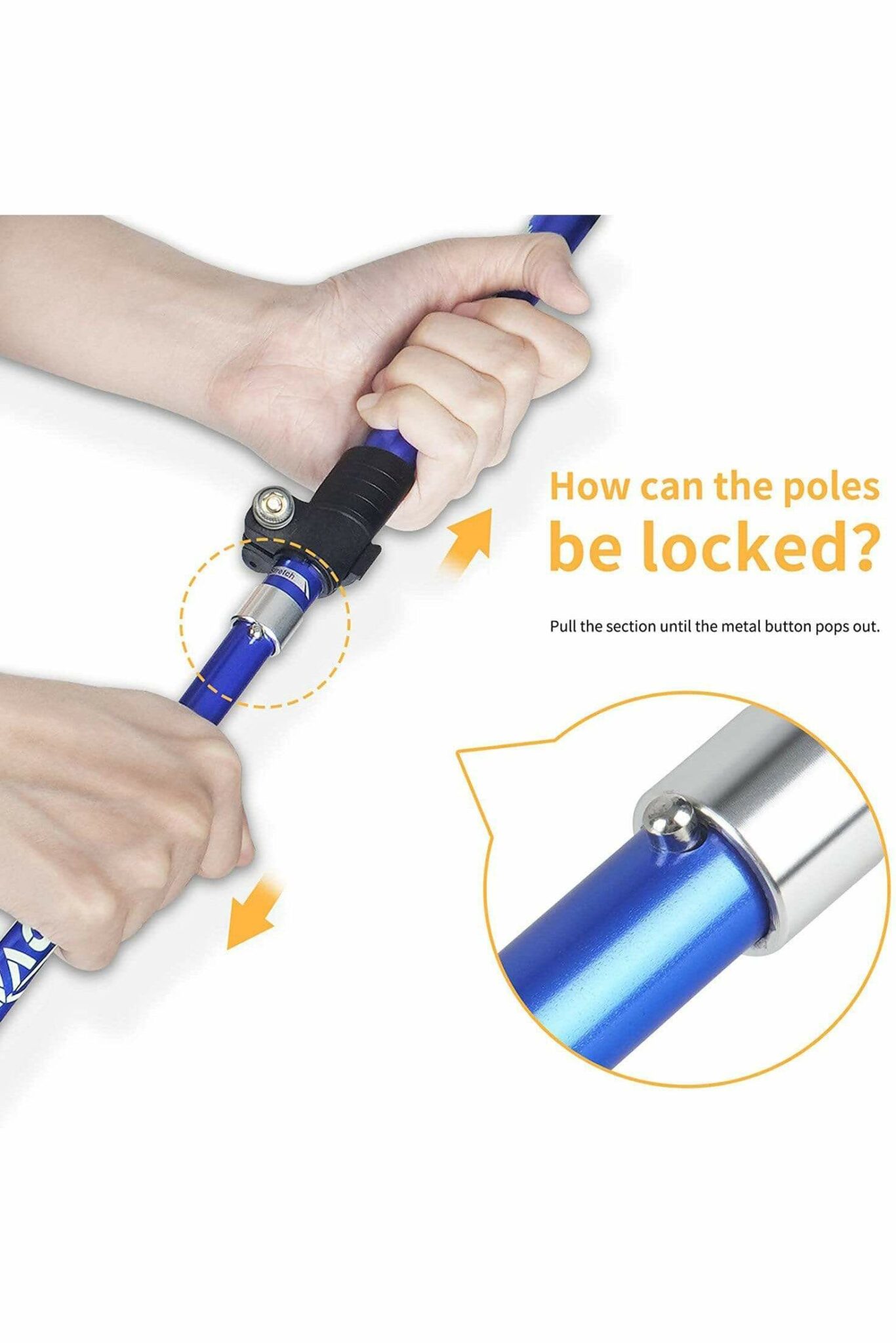 TrekBud Adjustable Trekking Pole, Hiking Stick Gear Tekk