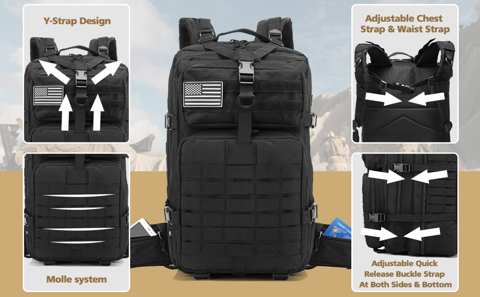 Military clearance camping backpack