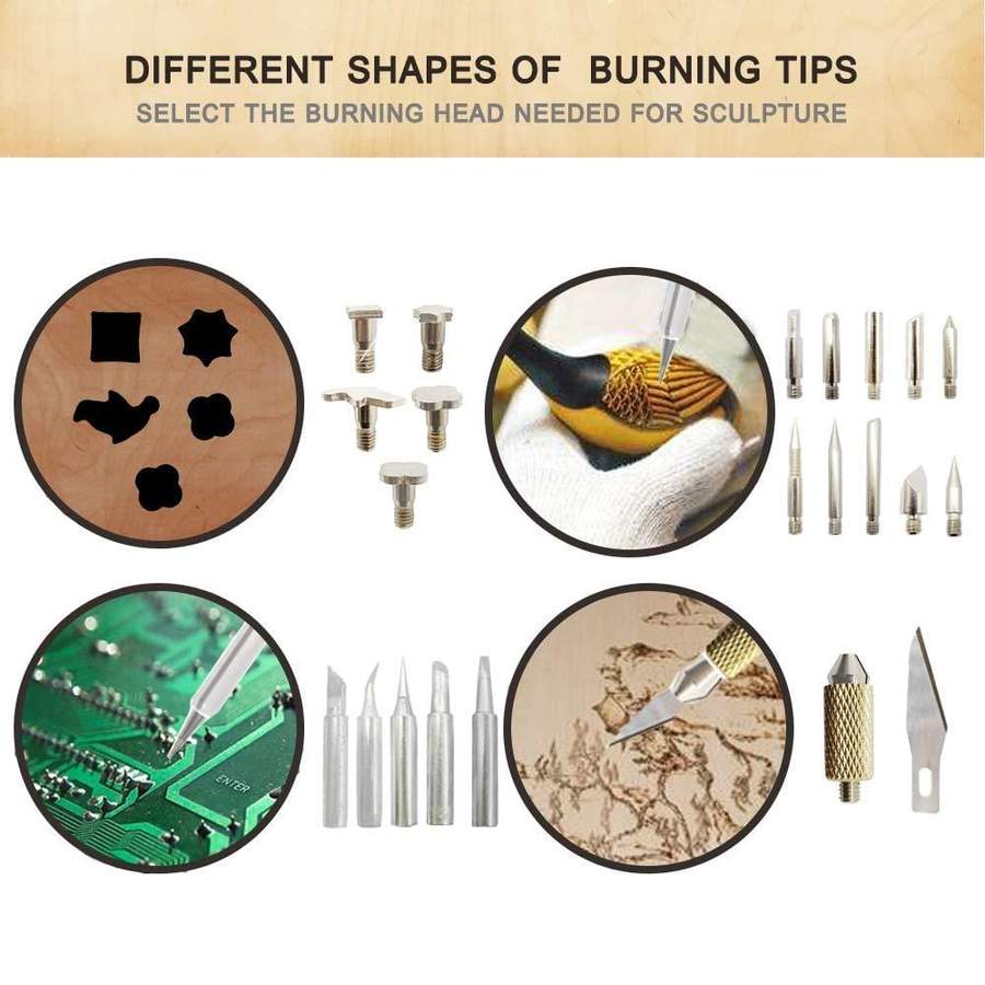 PHCODLAN Wood Burning Kit 80Pcs Power Switch and Adjustable Temperature  Wood Burner Pen 392~842°F for Adults Wood Burning Tool for Pyrography  Leather