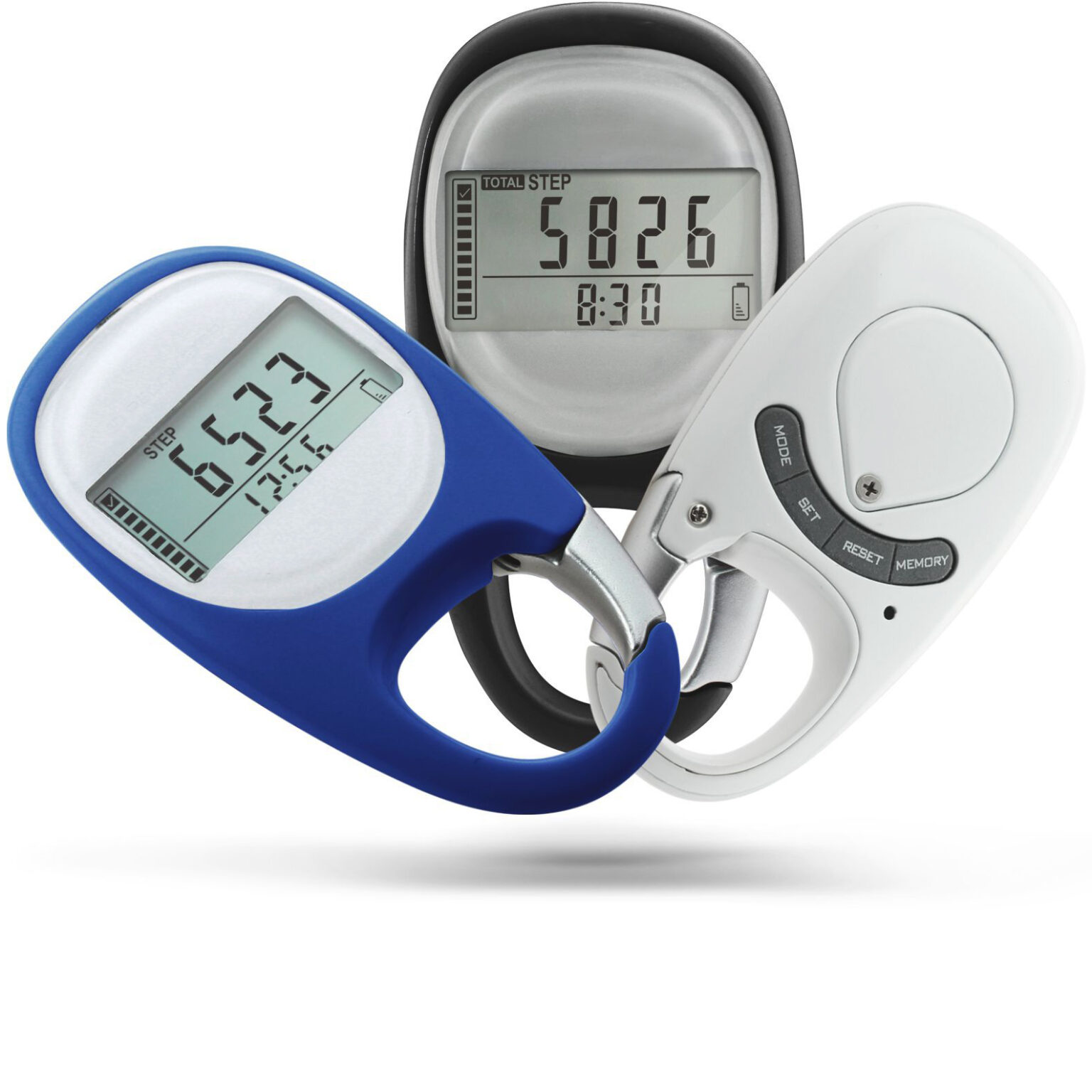 TekiCount 3D Walking Step Counter with Carabiner Clip On Pedometer