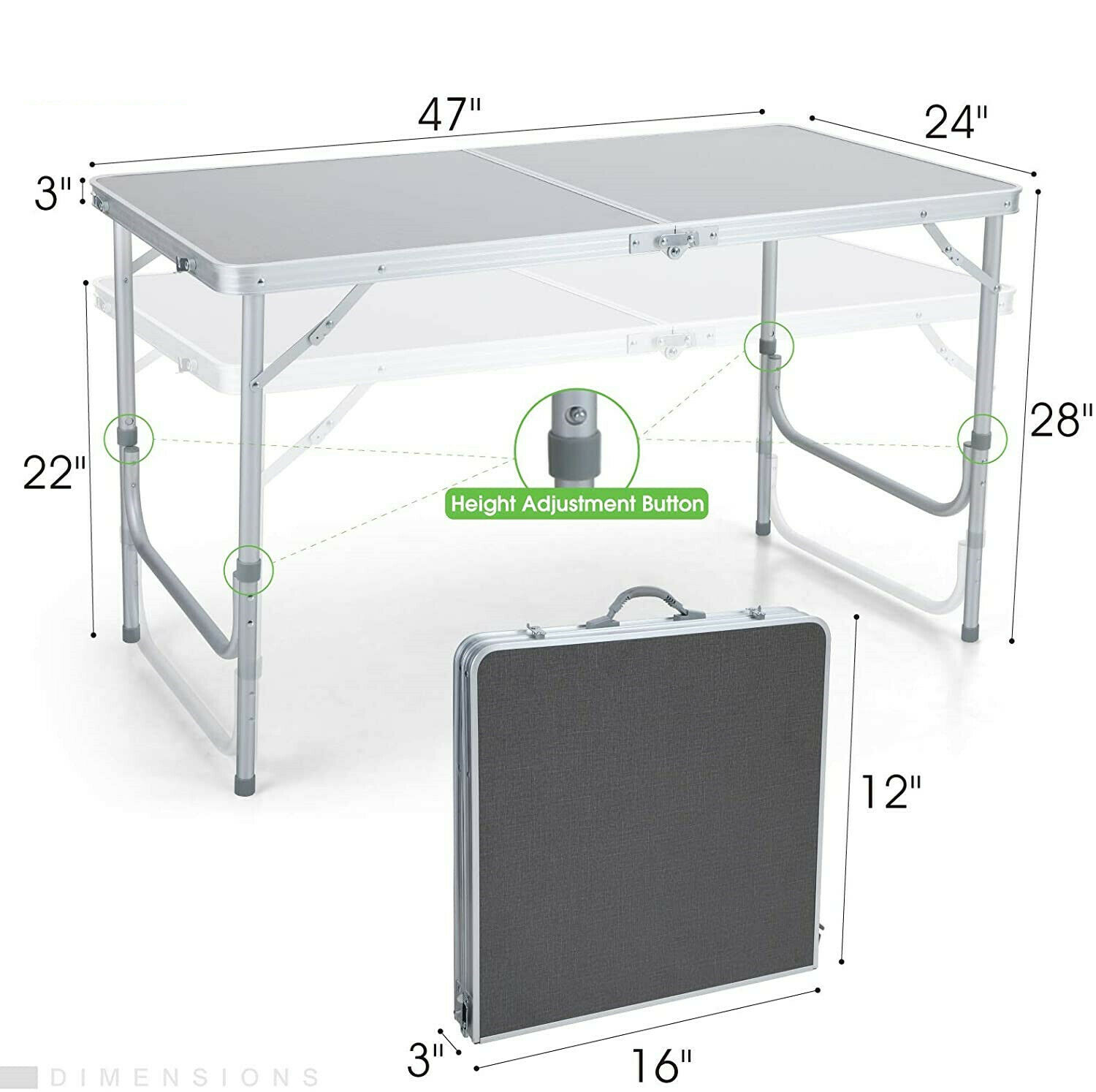 Aluminum folding online camping table