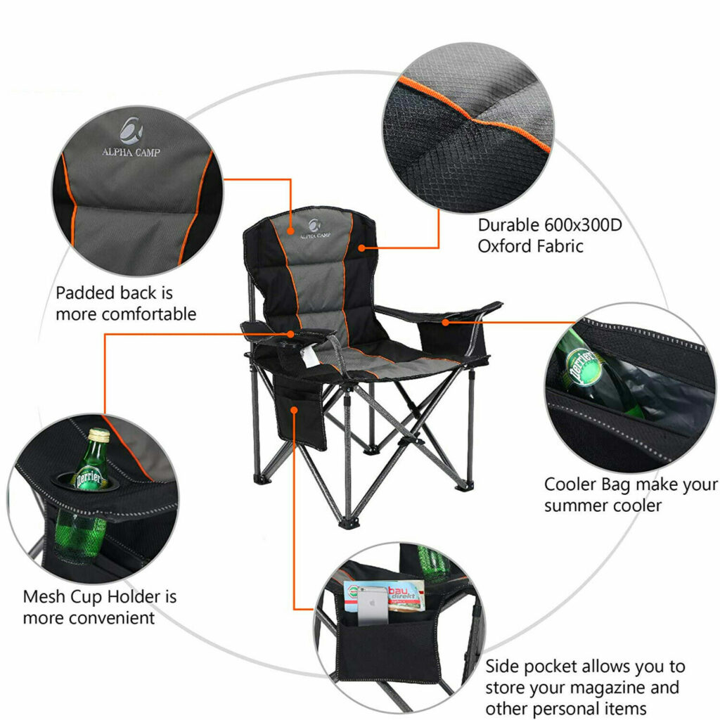 ALPHA CAMP Folding Most Comfortable Camping Chair