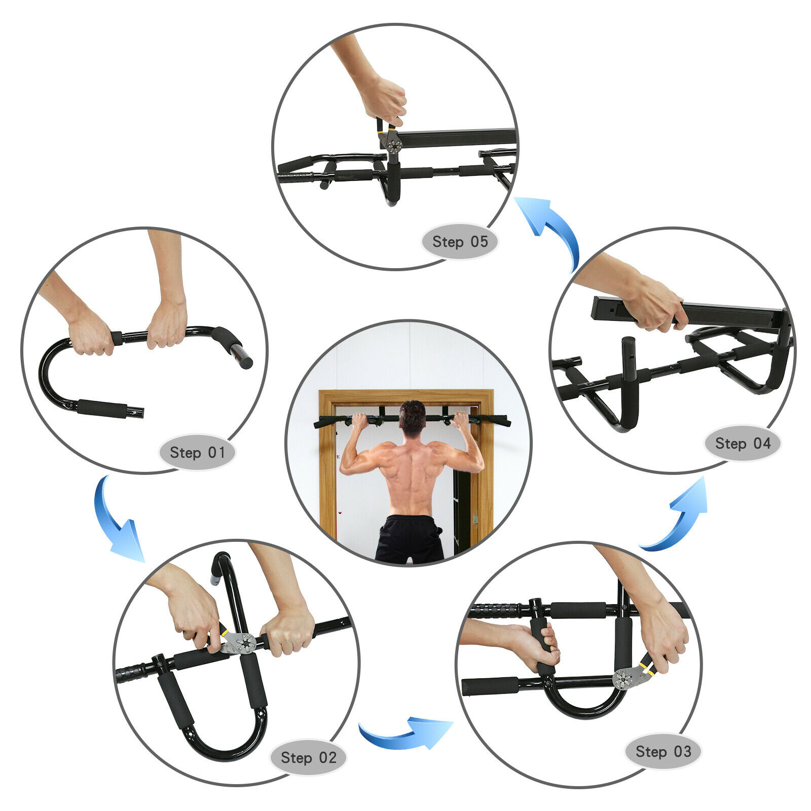 ExeBuff Multi-Purpose, Heavy-Duty Doorway Pull Up Bar for Indoor Fitness -  Gear Tekk