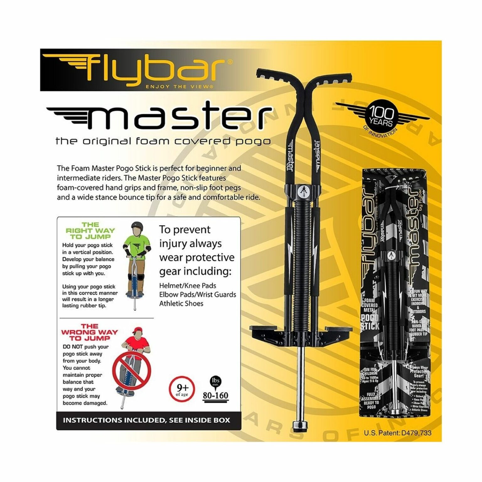 Flybar Foam Durable Spring Action Master Pogo Stick With Cushion Grip