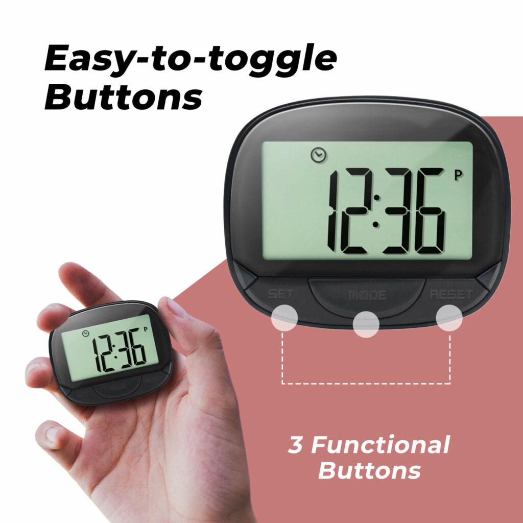SteppyFit MultiFunctional Portable Step Counter and 3D Pedometer with
