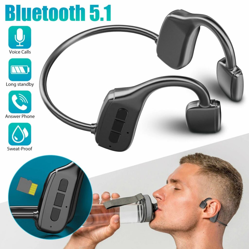 Bone conduction 2024 headphones with mic