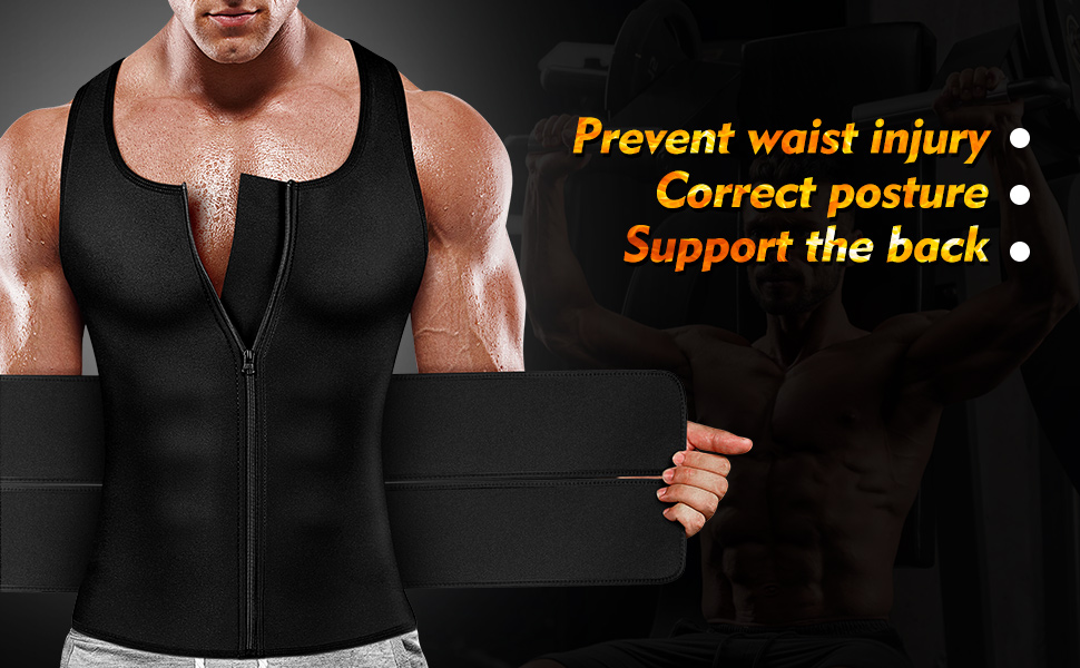 Cheap Mens Body Shaper Polymer Sweat Vest Waist Trainer Slimming