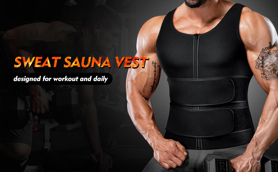 Sauna Vest for Men Waist Trainer Faja Paja Hombre Back Support